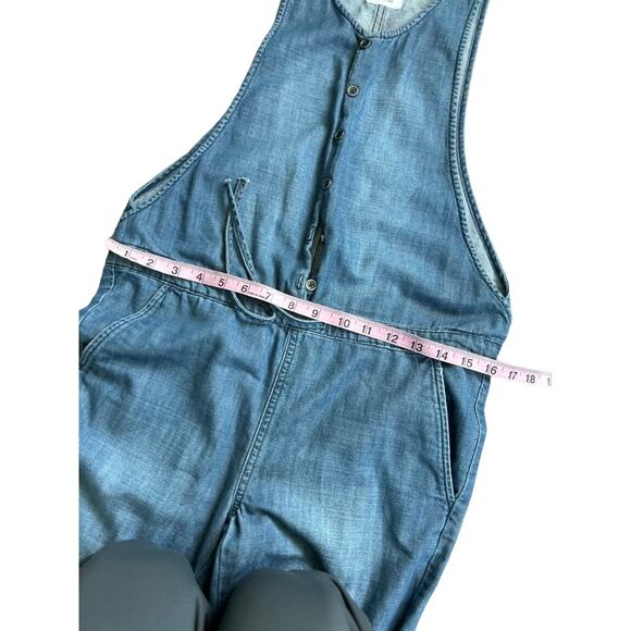EUC Volcom Painterly Denim Chambray slim leg Jumpsuit Size XS - Picture 5 of 15